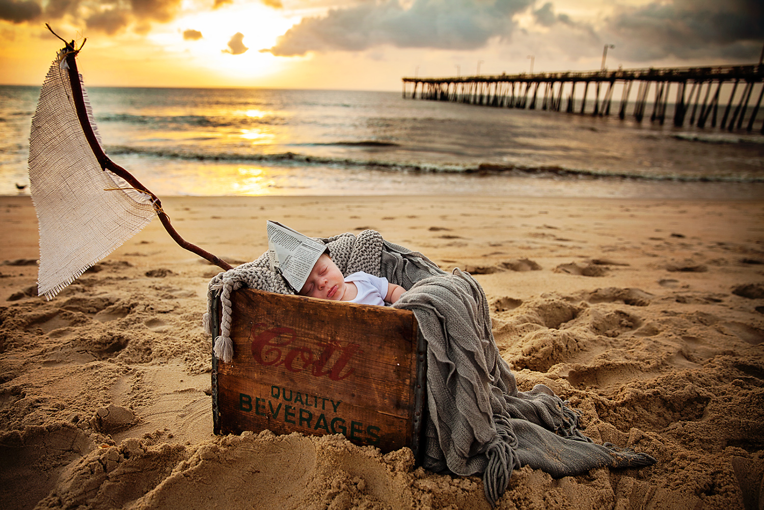 newborn boy sailor photography outer banks